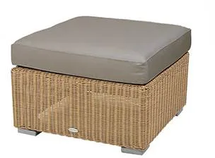 Cane-Line Chester footstool/coffee table, natural, cushion in taupe
