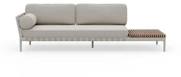 Vipp 720 Open-Air Open End Right Outdoor Sofa Light Grey
