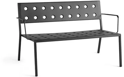 HAY Balcony Lounge Bench with Armrests Anthracite