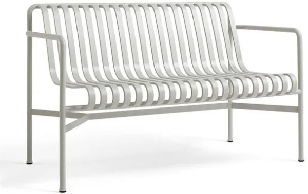 HAY Palissade Dining Bench with Armrests Sky Grey