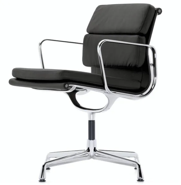 Vitra Soft Pad EA 208 office chair with swivel function Black/Chrome