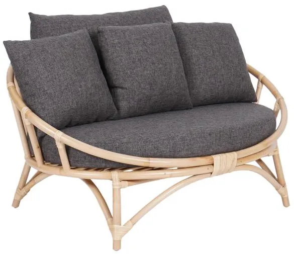 Muscat 2-seater lounge sofa dark grey 127x102x70cm