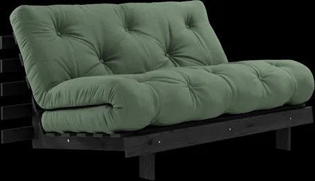 Karup Design Roots Sofa bed with mattress Roots 140x200 Olive green/Black lacquered