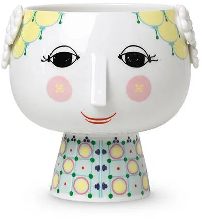 Bjørn Wiinblad Eva flower pot on foot - Ø15.5 cm - Yellow
