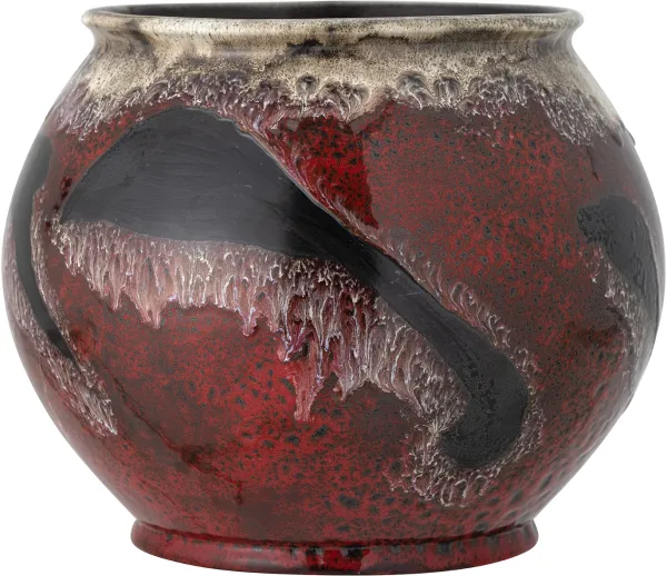 Souha, Flower Pot, red, H29x24 cm, stoneware