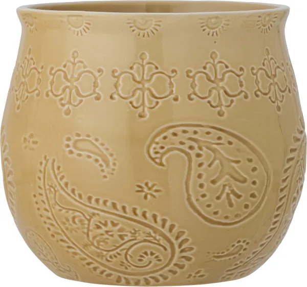 Rani, Flower Pot, yellow, stoneware